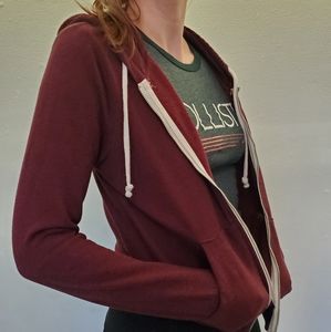 DIVIDED Burgundy Zip Hoodie